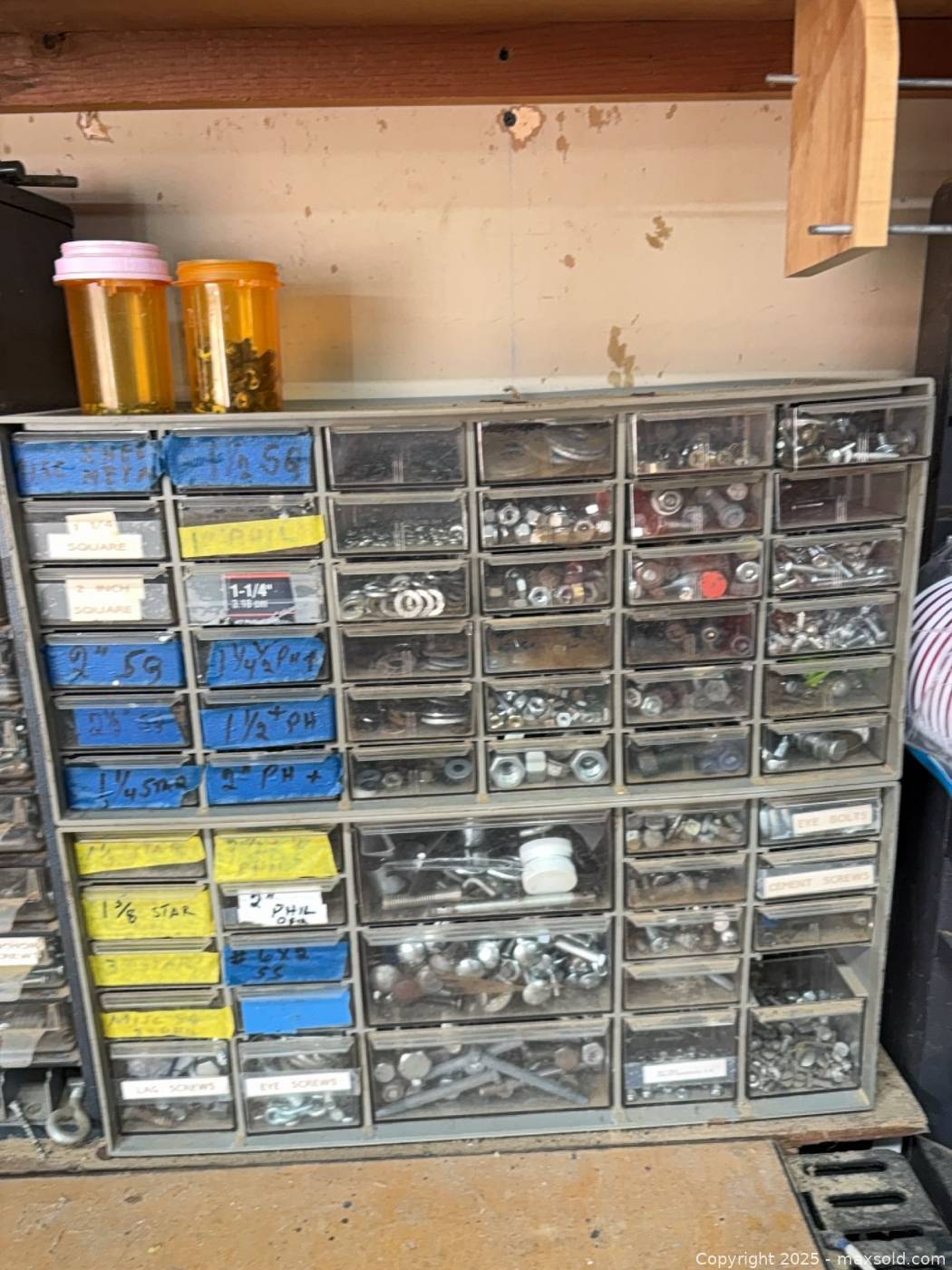 Assorted hardware fasteners with organizers | Maxsold