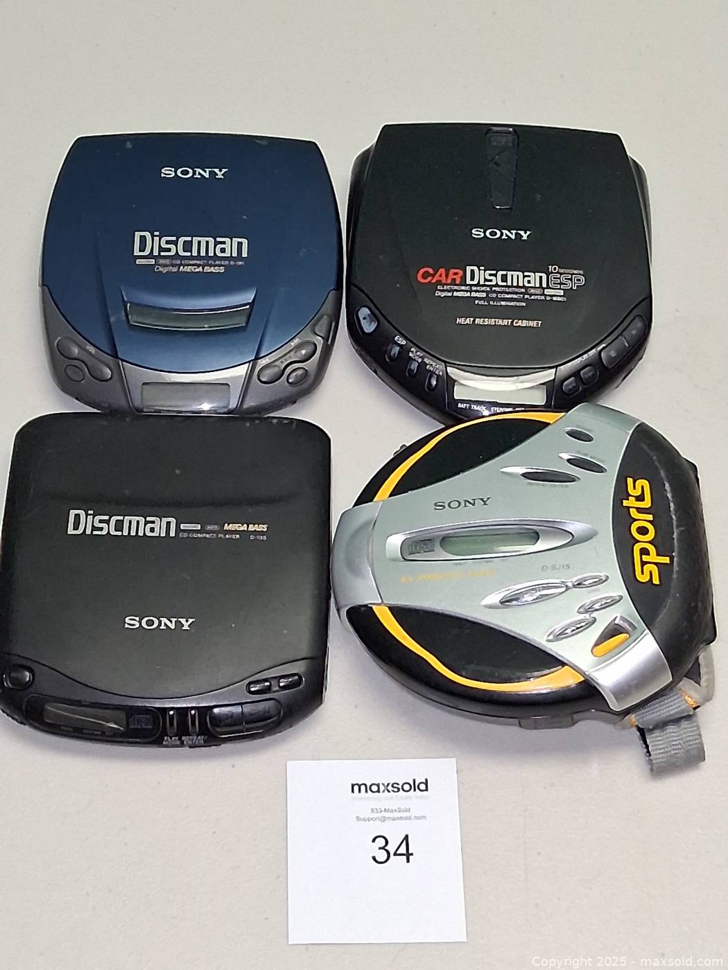 Four Sony Discman portable CD players | Maxsold