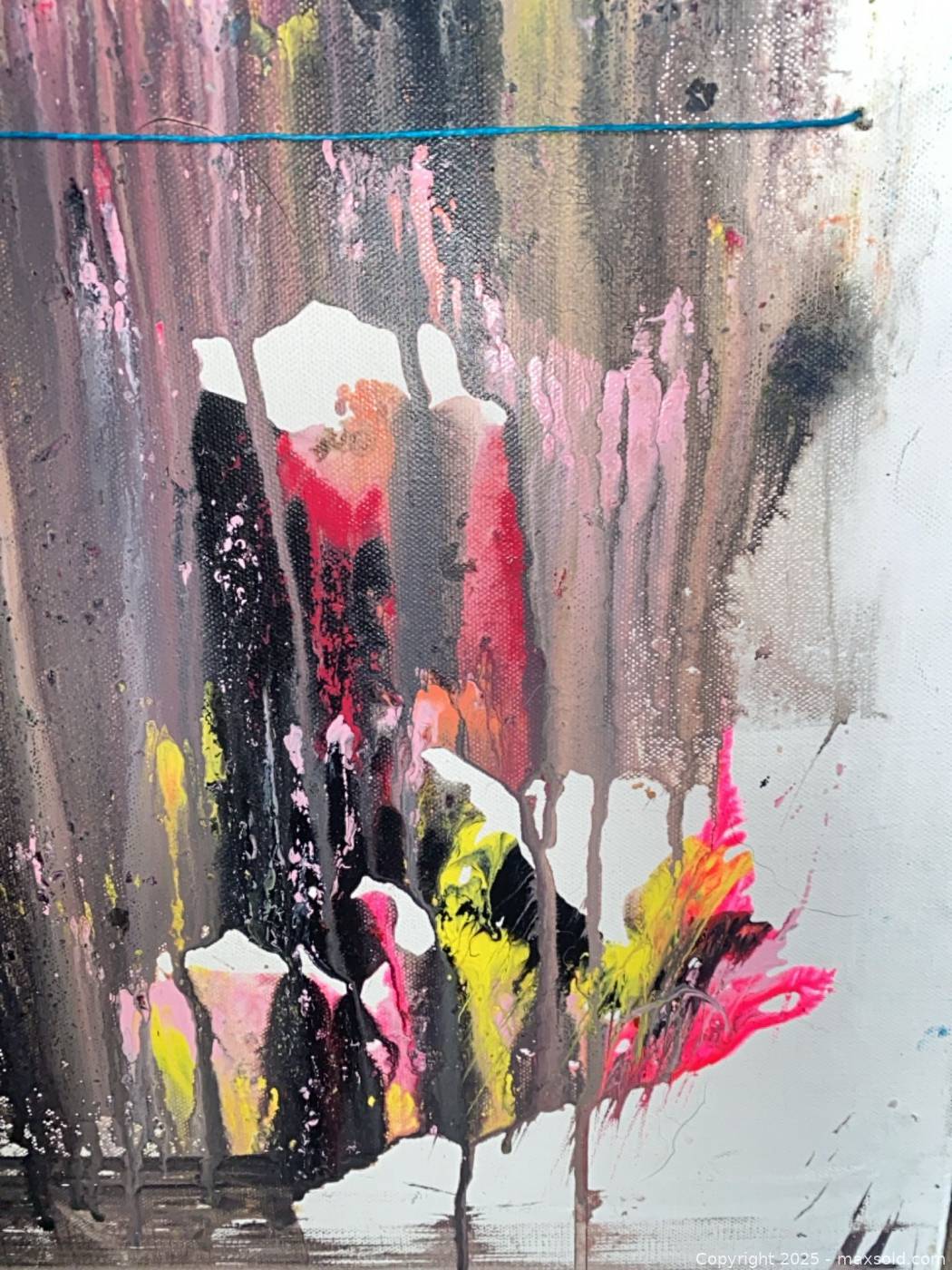 Cathy Brady pull string painting 24x24 Maxsold