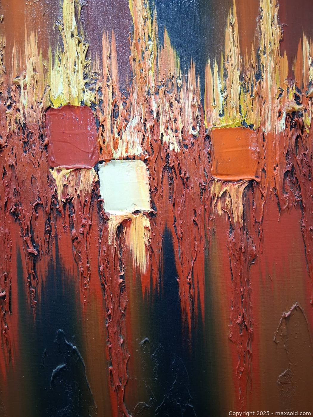 Roland Parret signed abstract oil on canvas | Maxsold