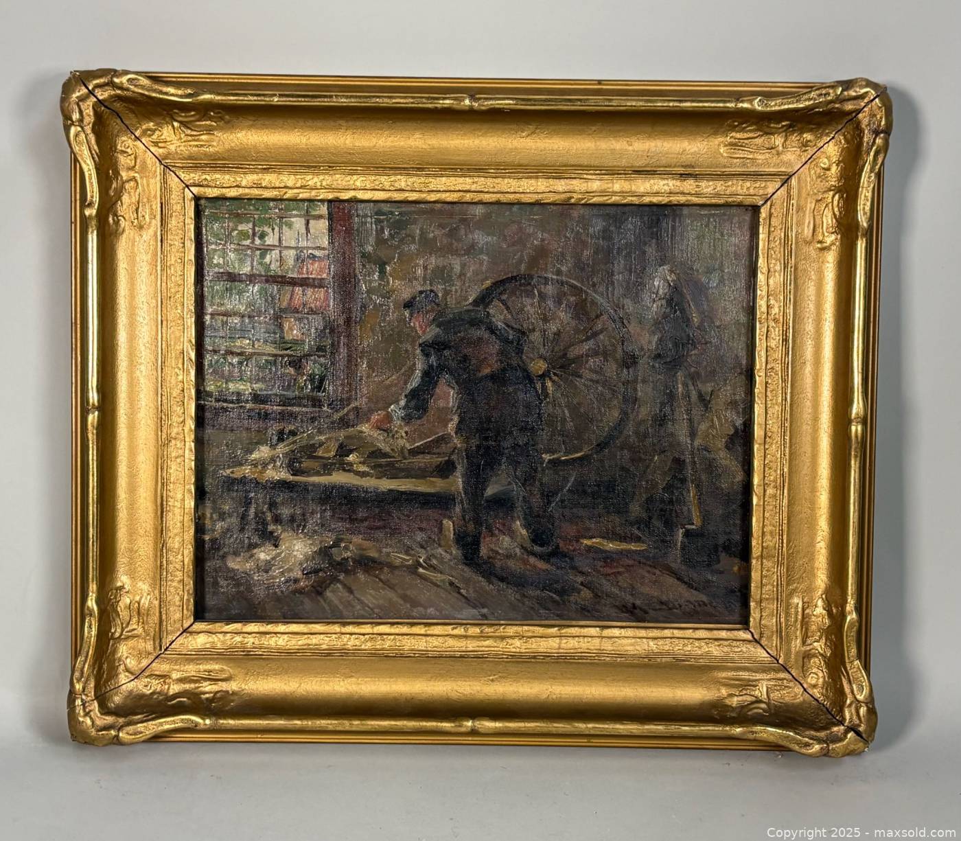 Mary Digman Mary Ella Williams Digman oil painting The Old Spinner | Maxsold