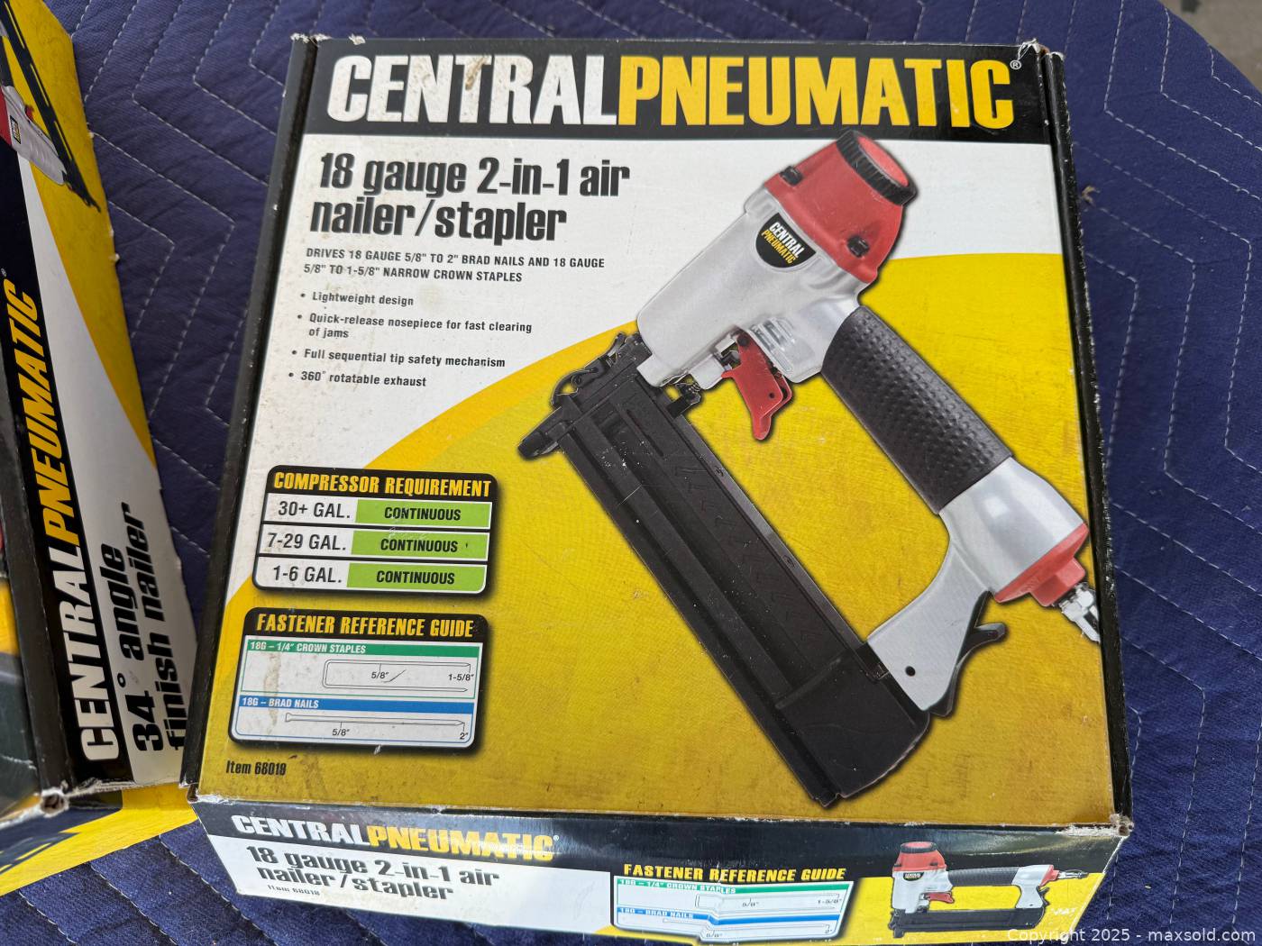 Central Pneumatic 18 Gauge 2 In 1 Air Nailer Stapler