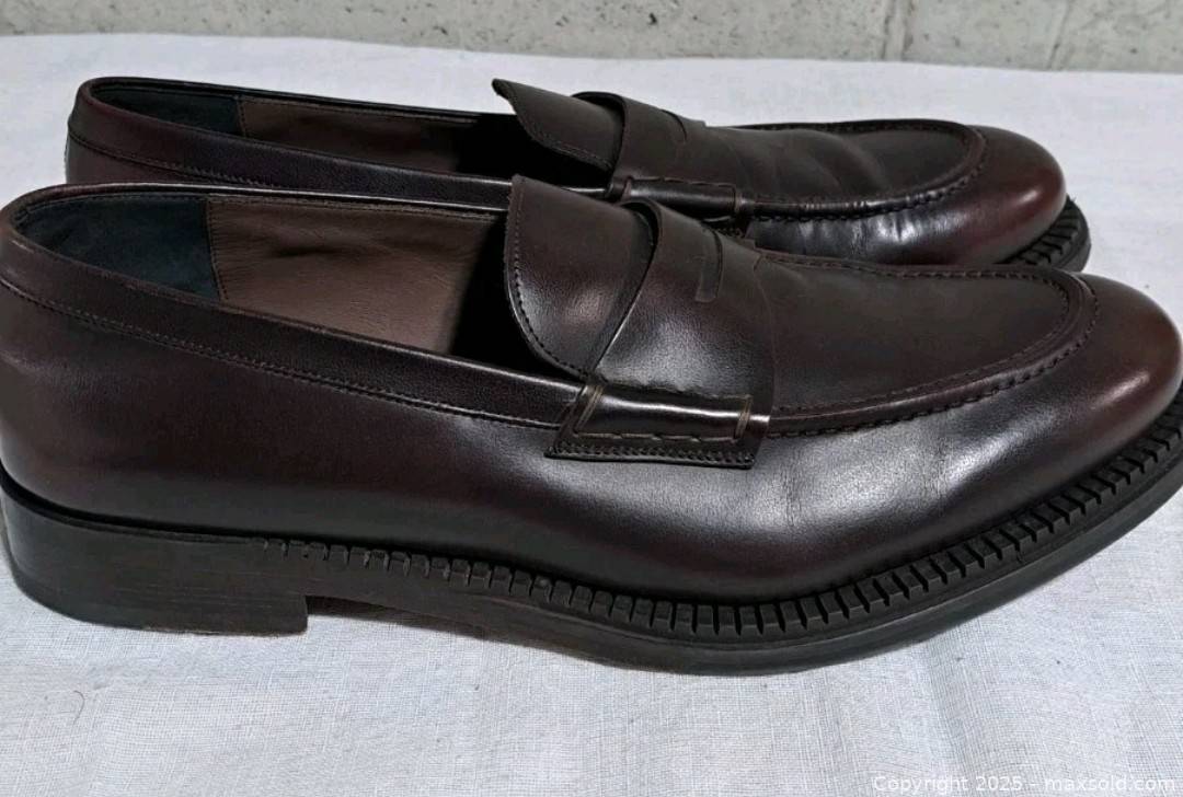 Salvatore Ferragamo dark brown leather penny loafers size US  display picture 2