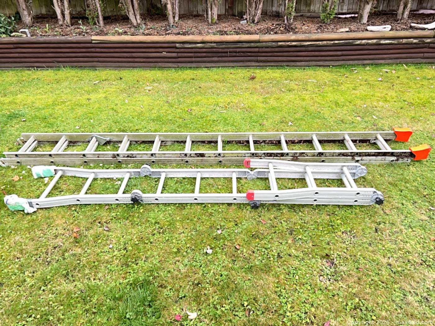 Pair aluminum ladders articulating & extension | Maxsold
