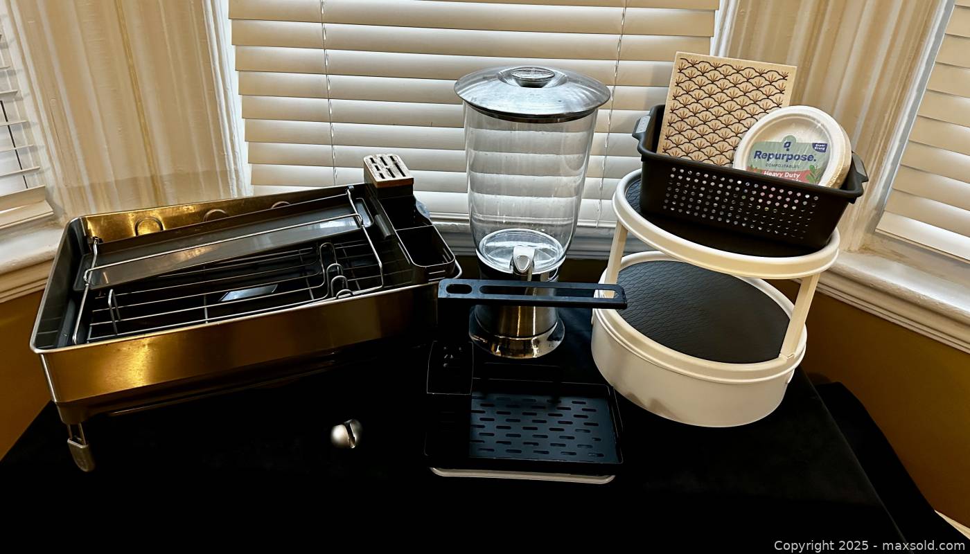 Copco Dish Rack Simplehuman dish rack, Frontgate beverage dispenser, Copco 2-tier ...
