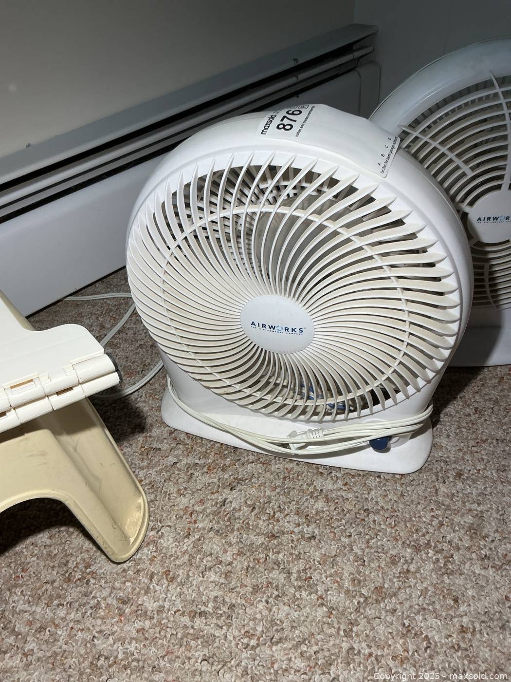 Airworks Table Fans With Two Step Stools | Maxsold