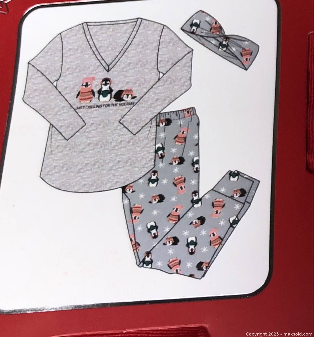 Simple Pleasures 3Piece Penguin Pajama Set S Maxsold
