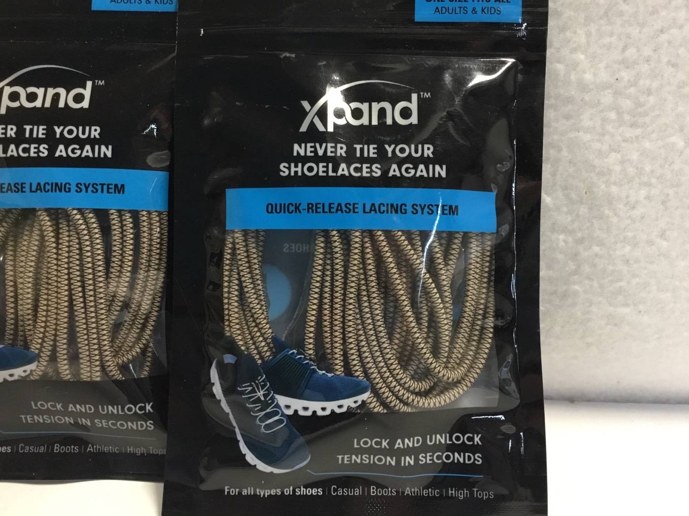 Image showcasing Xpand Quick Release No-Tie Shoelaces, 2 Packs | Maxsold