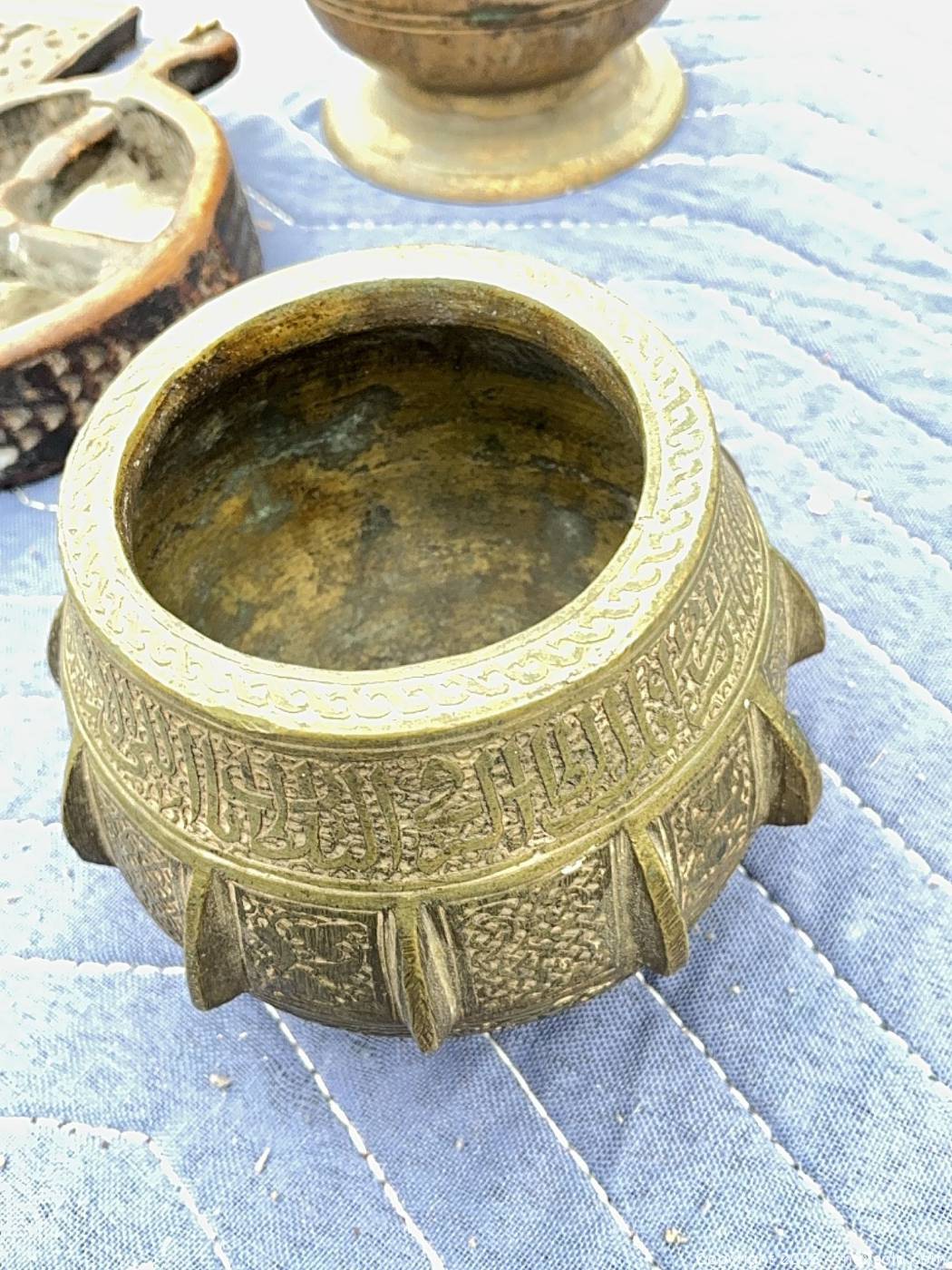 Which Ression Items Antique Russian Brass Samovar With Mixed Metal And Wood Items | Maxsold