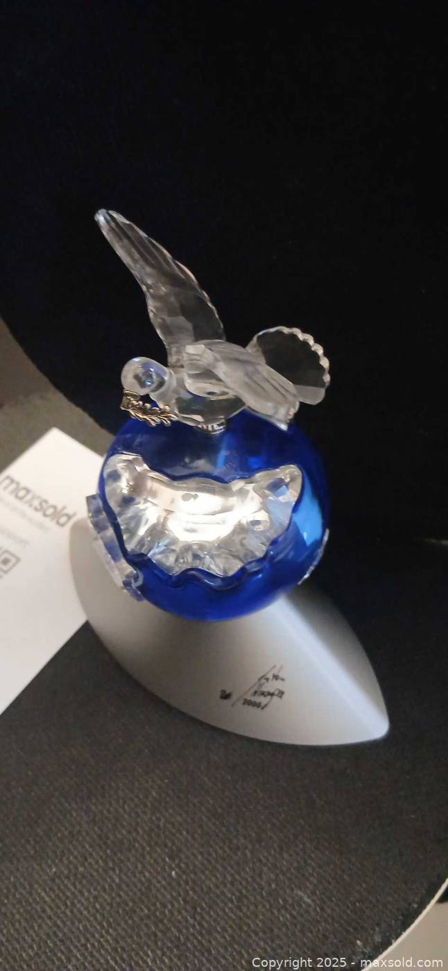 Swarovski Millennium Crystal Dove on Globe Figurine | Maxsold