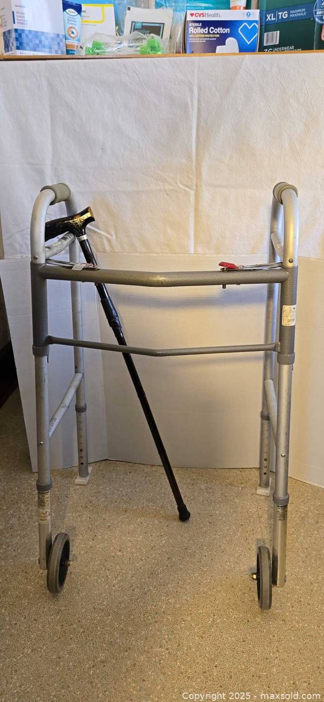Incontinence and wound care lot with walker and cane | Maxsold