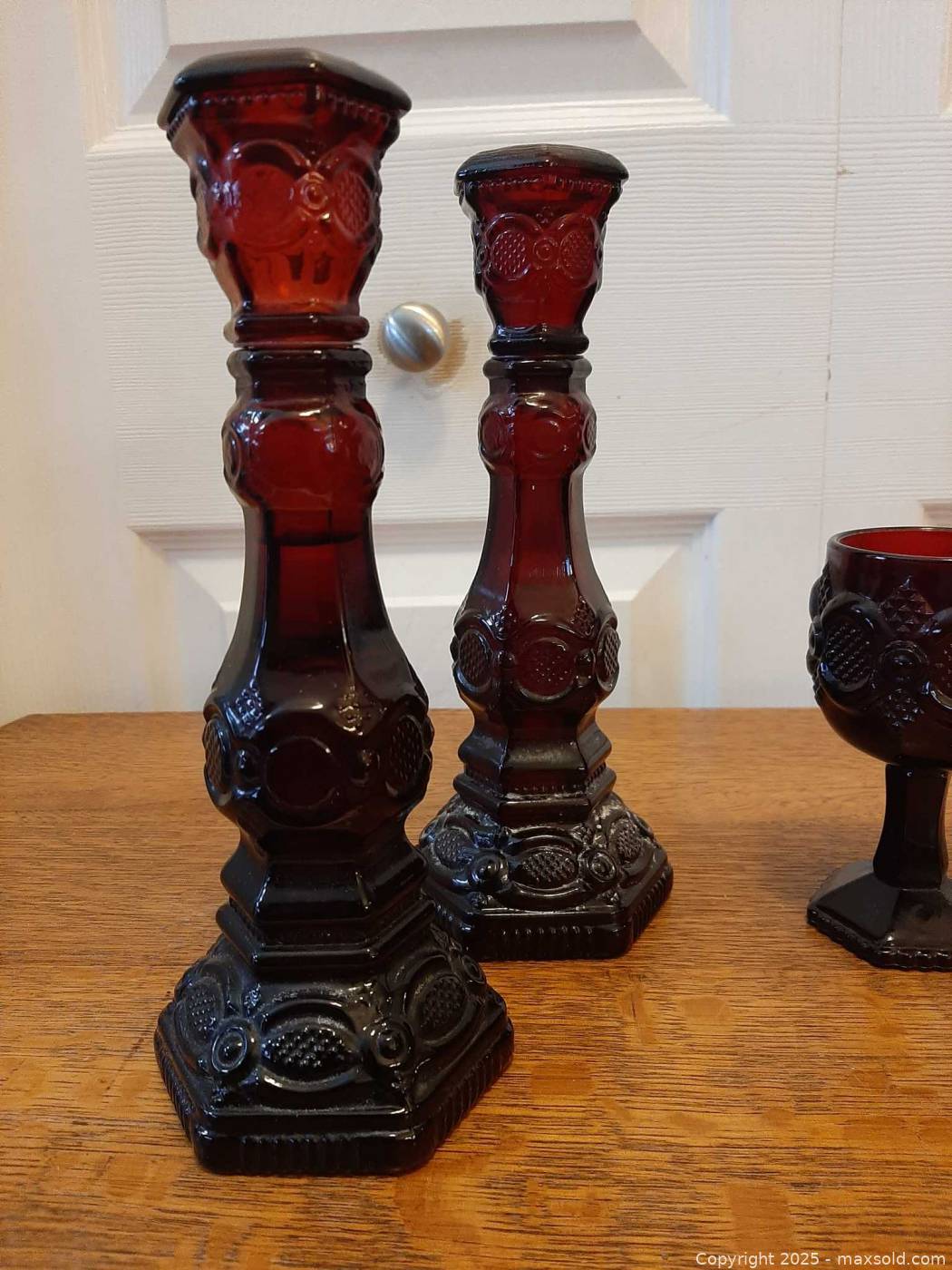 Avon ruby red Cape Cod glassware grouping | Maxsold
