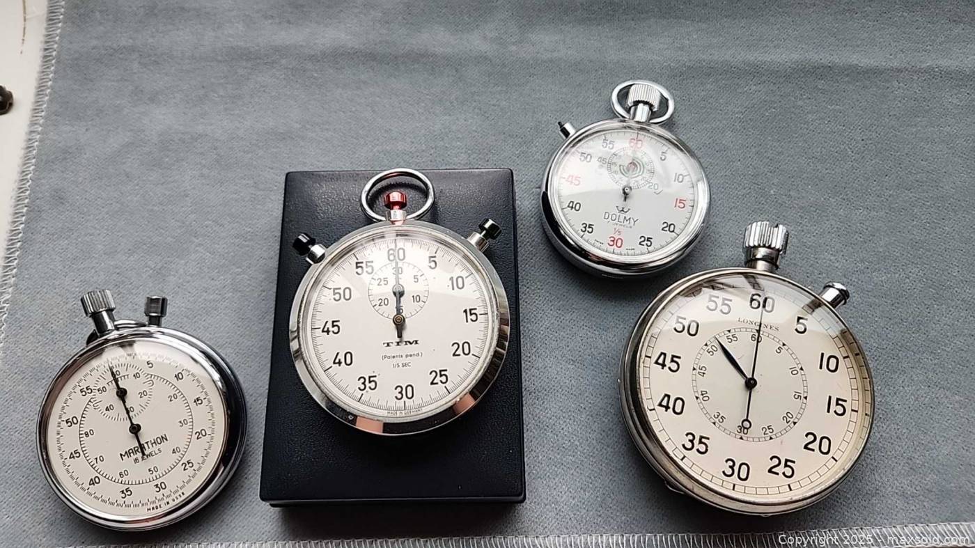 Longines and 3 mechanical stopwatches | Maxsold