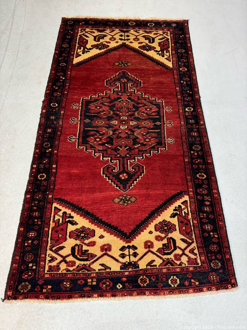 Handmade Zanjan Persian rug 6.9x3.5 ft | Maxsold