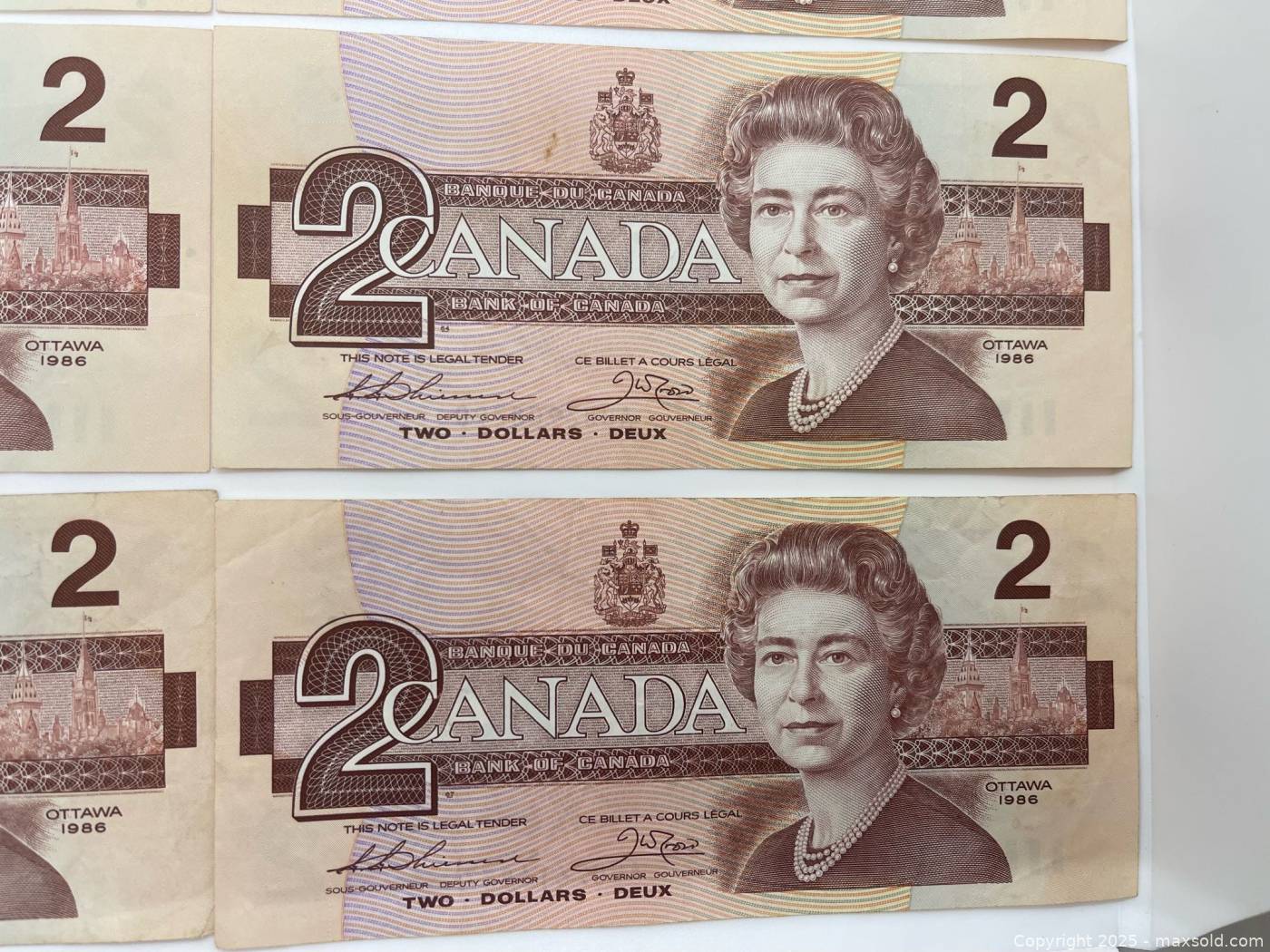 8 Canadian 1986 $2 banknotes | Maxsold