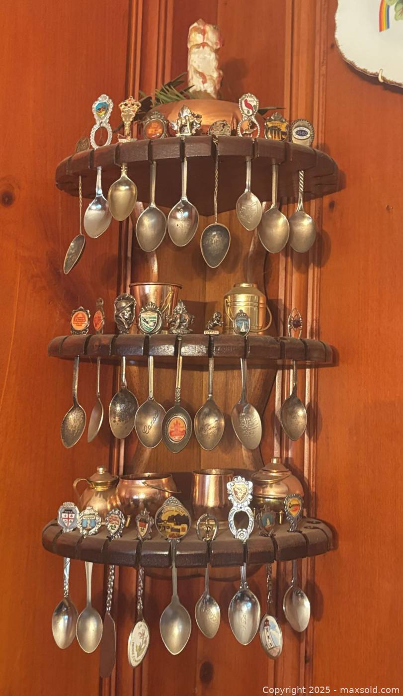 Commemorative Spoon Racks Souvenir Spoon Collection With Display Racks | Maxsold