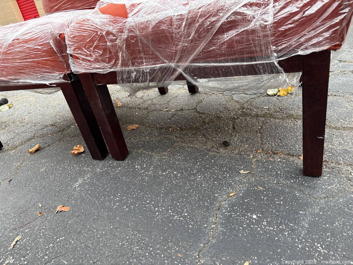 Pair rust upholstered dining chairs | Maxsold