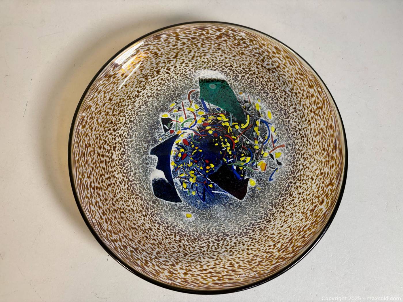 Kosta Boda “Meteor” art glass dish signed | Maxsold