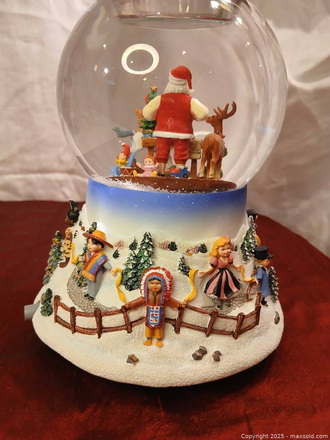 PartyLite Santa at His Shop tealight musical snow globe 2004 | Maxsold