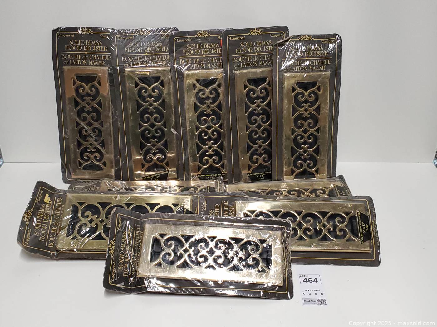 Solid Brass Floor Registers, 10 New | Maxsold