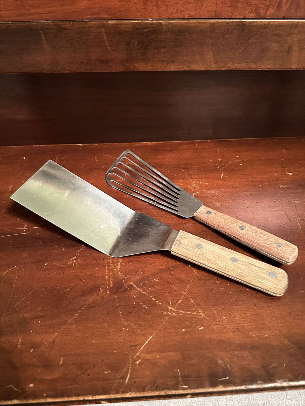 Lab Spatula, Wood-Handled, 8" Stainless Blade, Brass Rivets To Give As Pharmacy Technician Gift For Plaster Alginate Mixing Wax Modelling