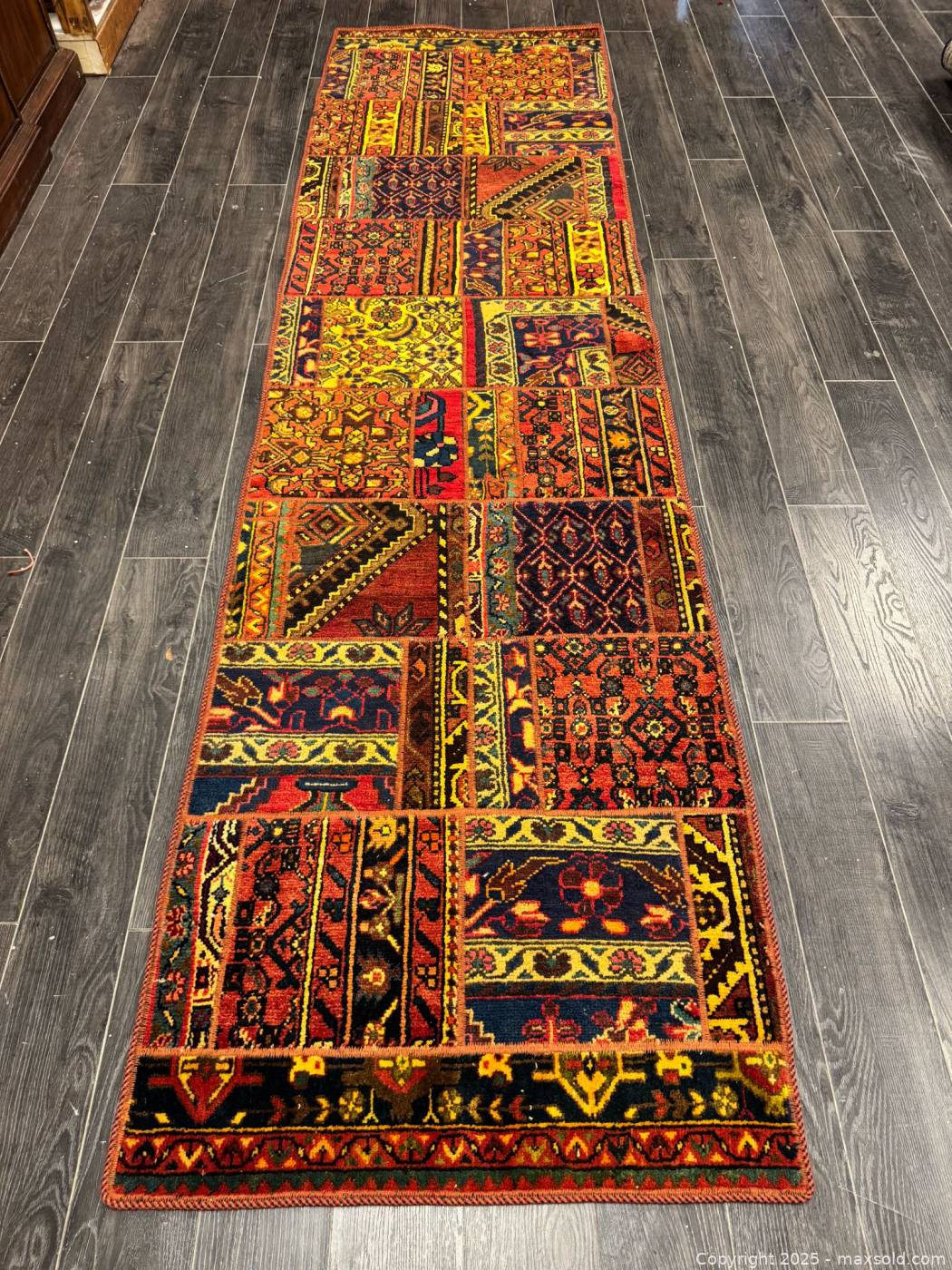 Handmade Persian Patchwork Runner Rug 10 ft x 2 ft 8 in | Maxsold
