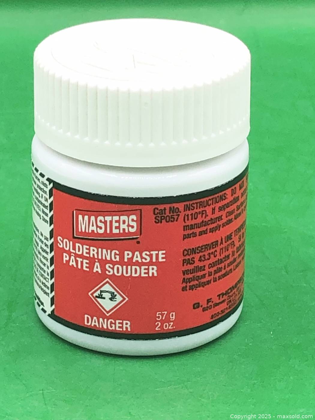 MASTERS 57g Lead-Free Soldering Paste – Petrolatum-Based Flux For Sweat Soldering, NSF Certified For Potable Water Systems