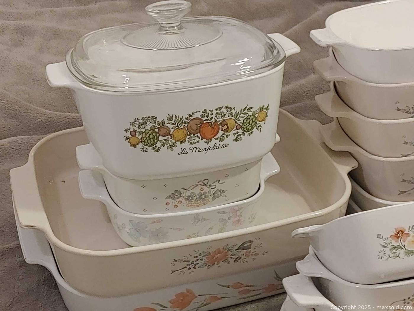 Vintage Corning Ware casserole and roaster collection, mixed patterns ...