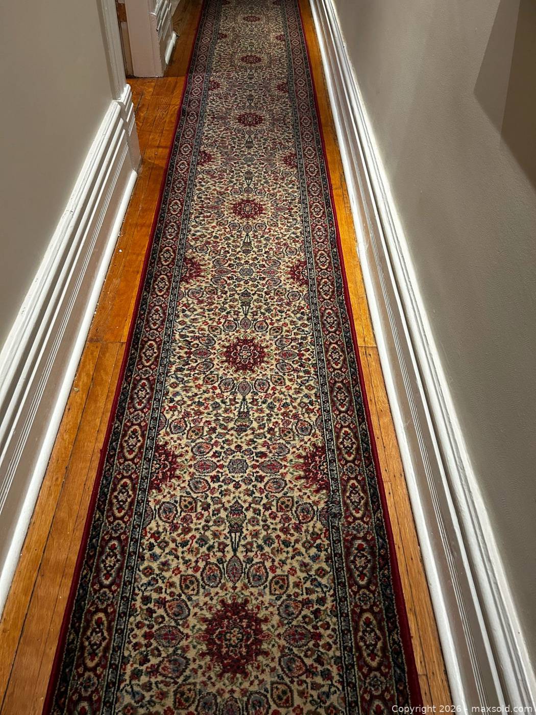 Traditional Hall Runner Rug 34-Foot Traditional Floral Runner Rug | Maxsold