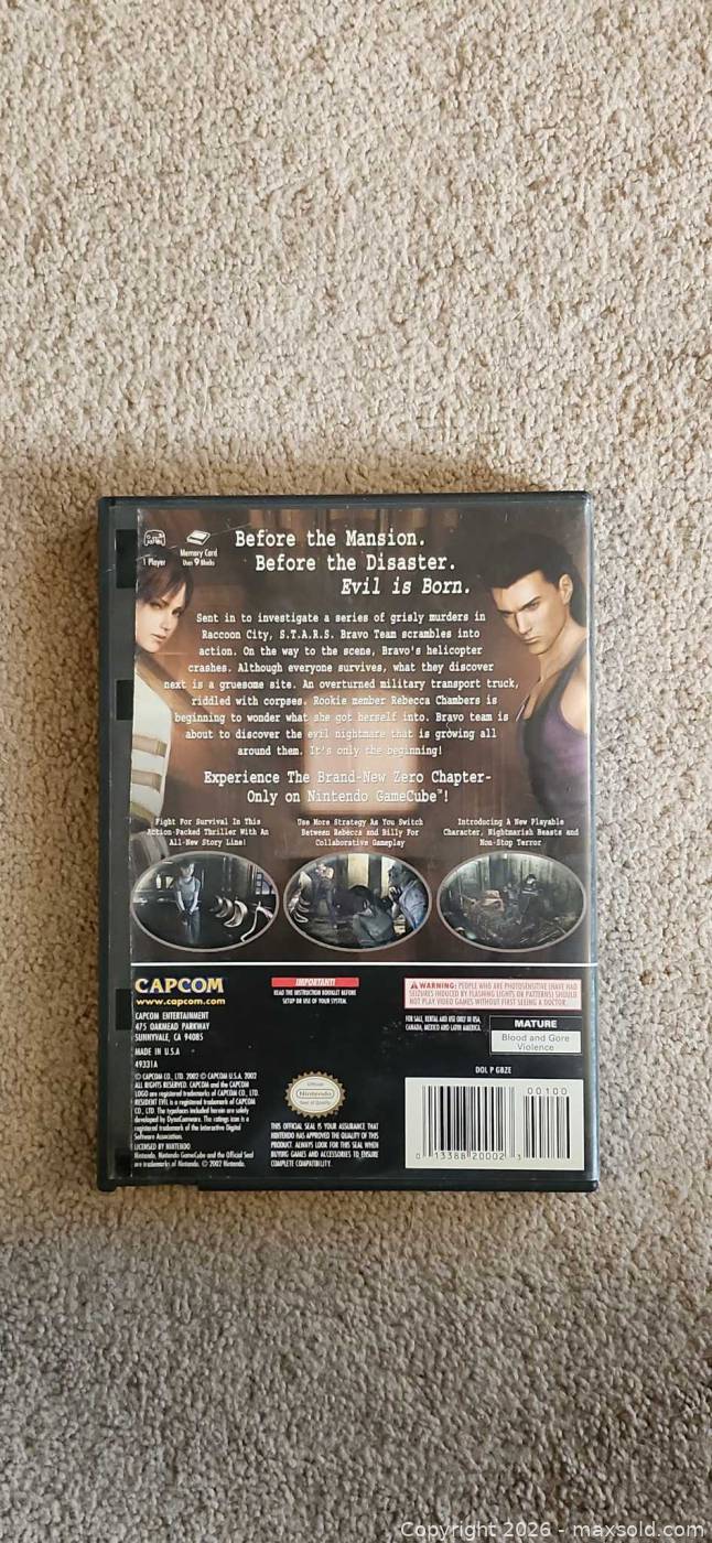 Re Rgamecube Cover Resident Evil Zero Nintendo GameCube game with case, 2 discs, manual ...