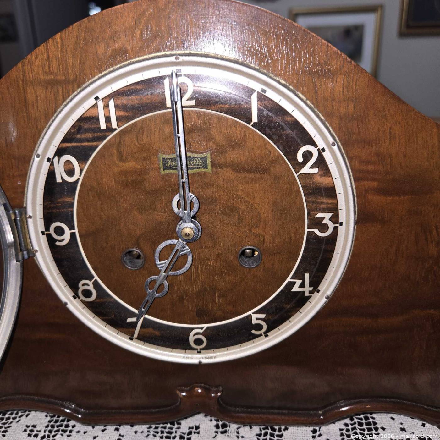Forestville German tambour mantel clock with key | Maxsold