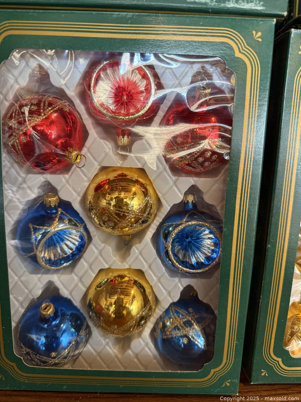 Vintage boxed glass Christmas ornaments | Maxsold