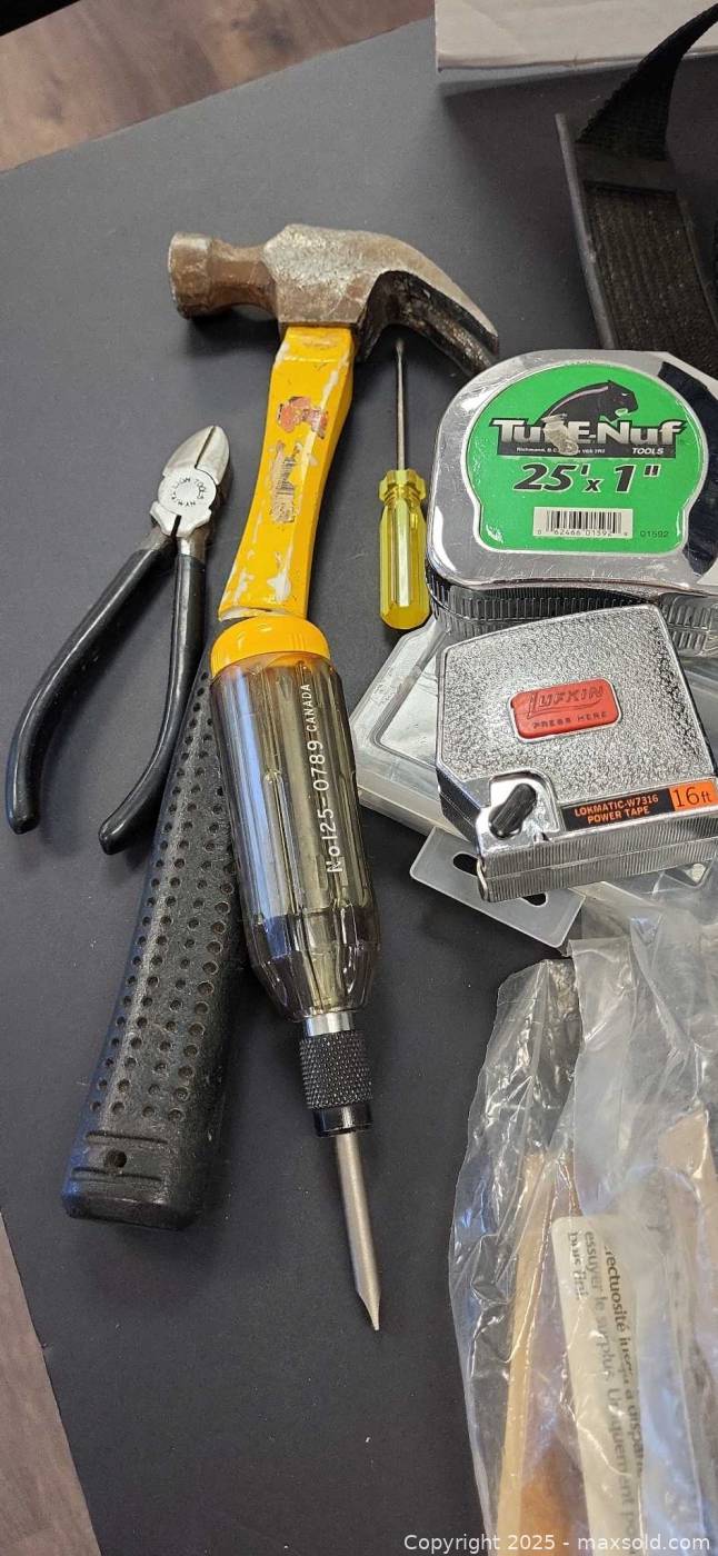Bag of hand tools and hardware | Maxsold