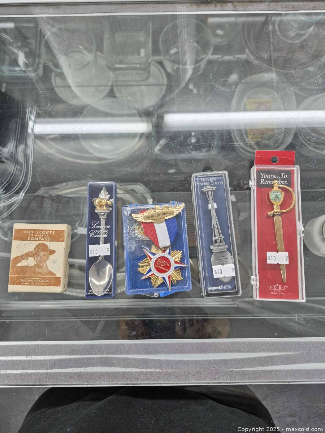 Vintage Boy Scouts Compass, Souvenir Spoons, WW2 Medal, Letter Opener ...