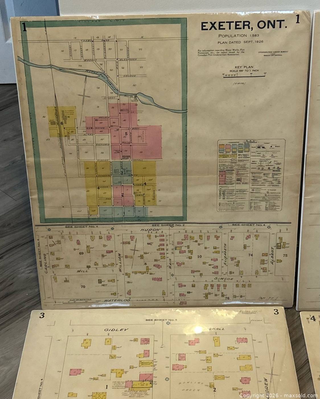 Exeter Ontario 1926 Fire Insurance Plan Maps Set of 6 | Maxsold