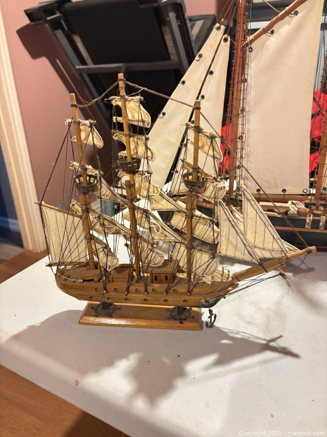 2 Wooden Model Sailboats | Maxsold