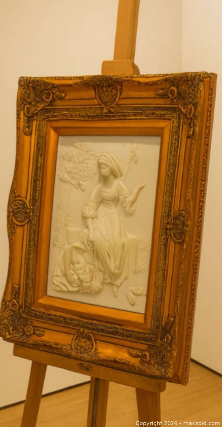 Ornate gilt-framed classical bas-relief plaque | Maxsold