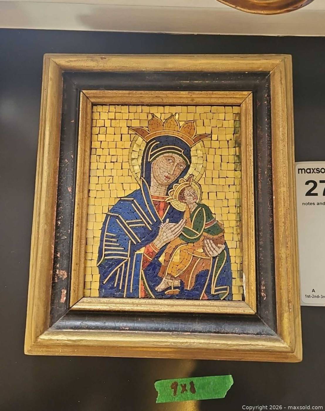 Antique framed mosaic Our Lady of Perpetual Help | Maxsold