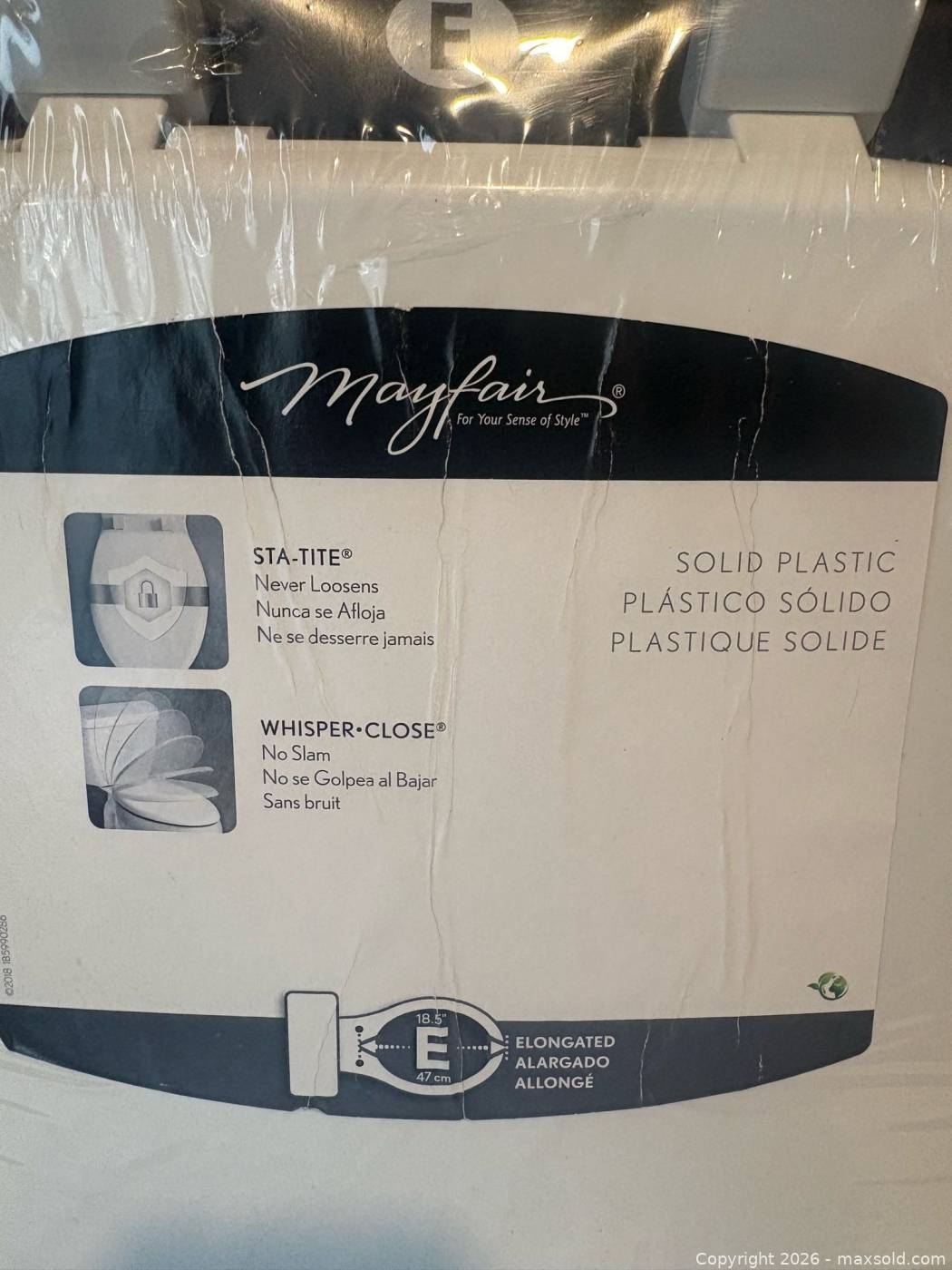 Mayfair elongated plastic toilet seat | Maxsold