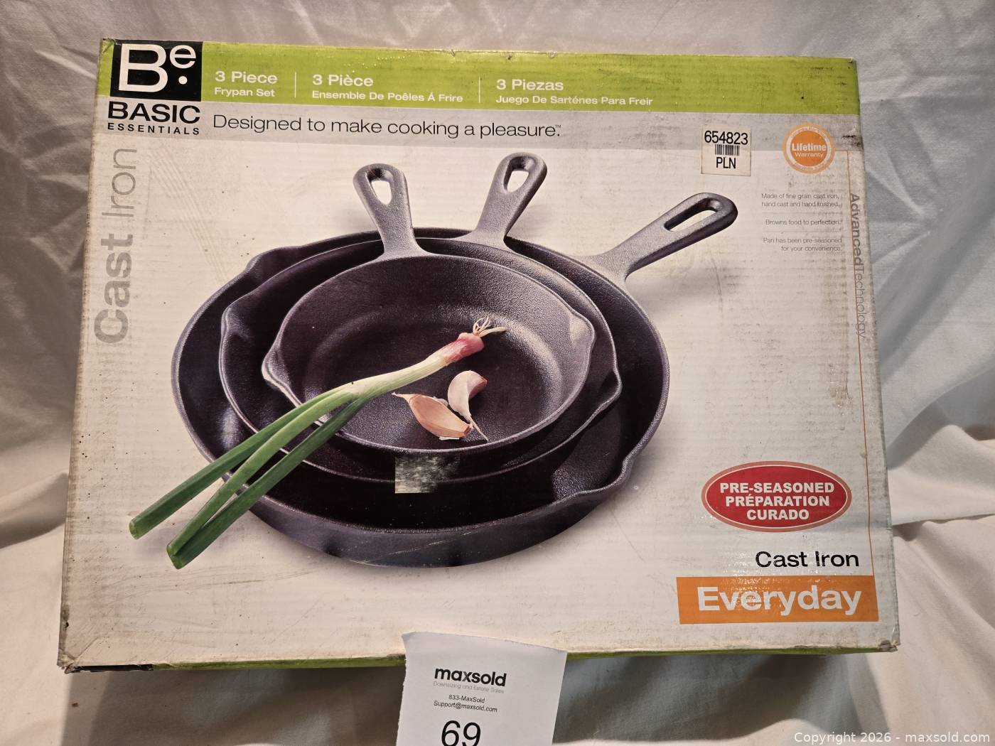 Basic Essentials cast iron frying pan set | Maxsold