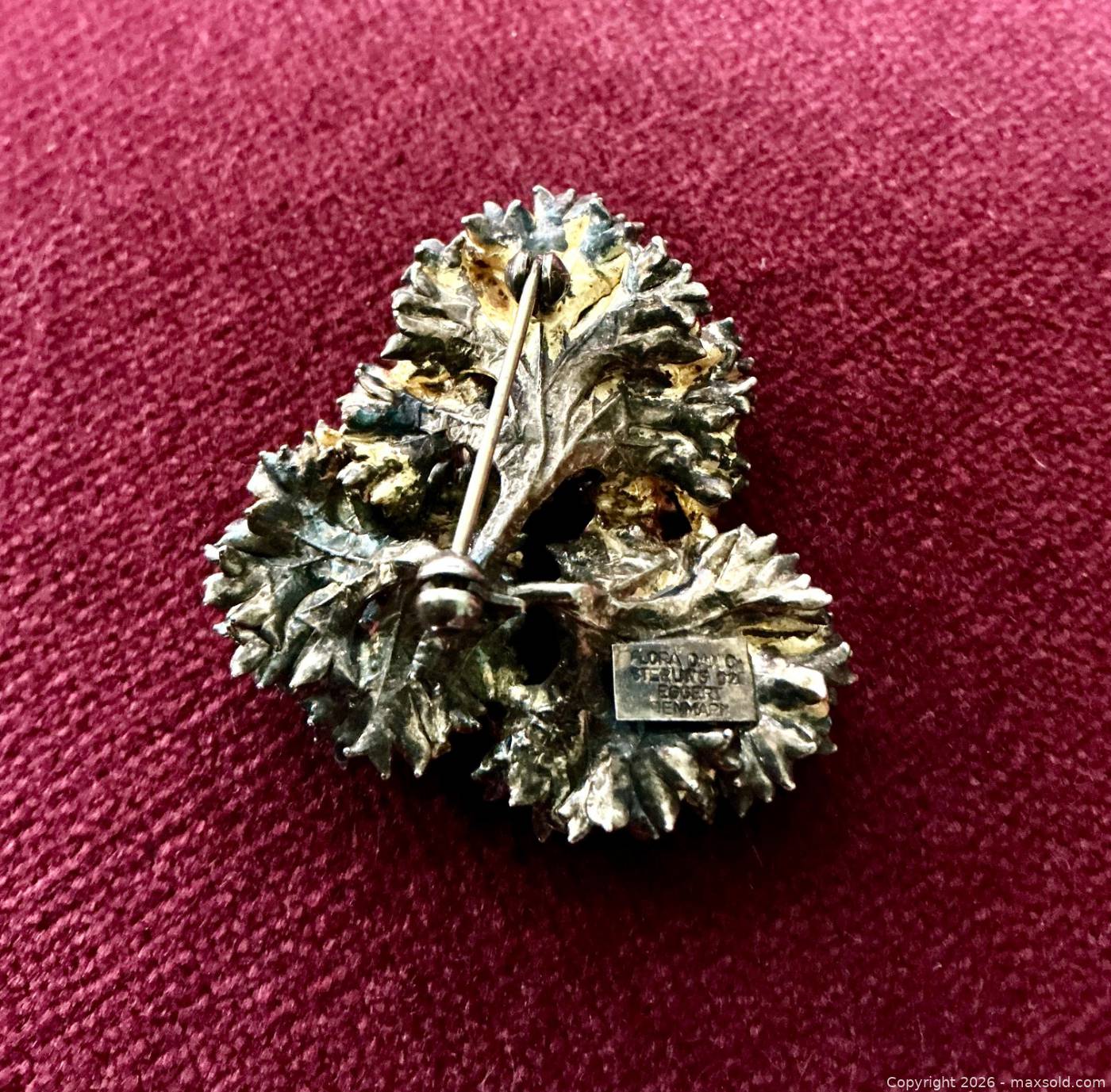 Washed Gold Flora Danica Sterling Gold-Washed Brooch | Maxsold