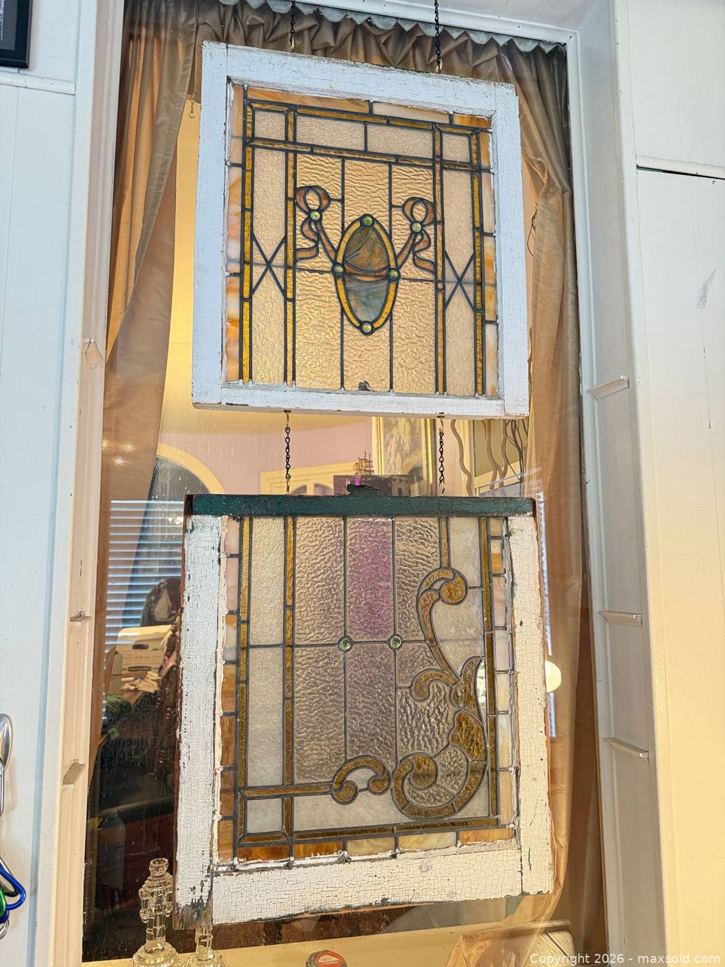 4 stained glass window panels 22x22 | Maxsold