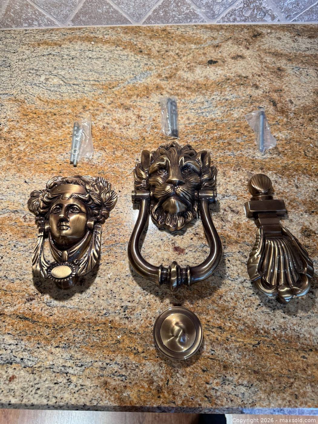 Antique brass door knockers, set of 3 | Maxsold