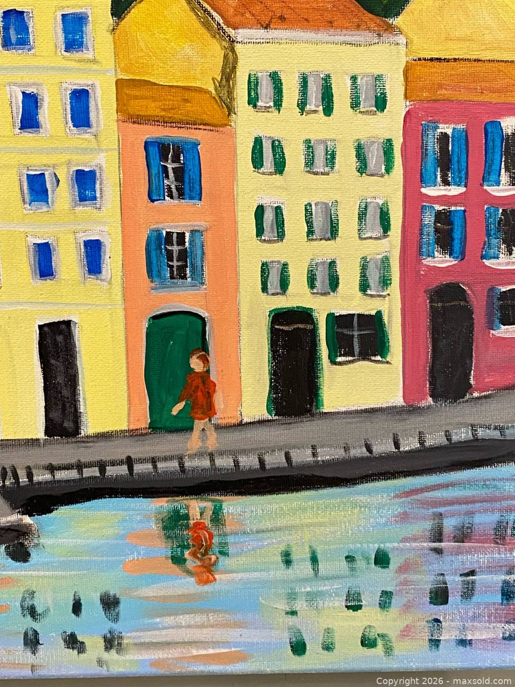Chris De Combe framed painting on canvas 20x16 | Maxsold
