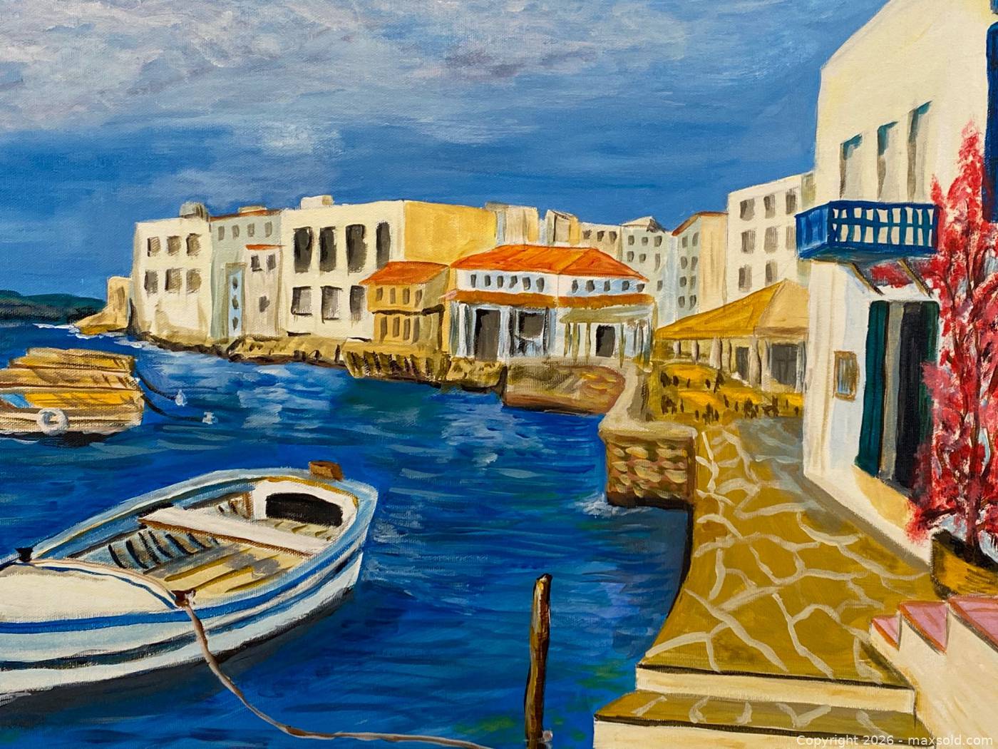 Chris De Combe framed acrylic painting 26x22 | Maxsold