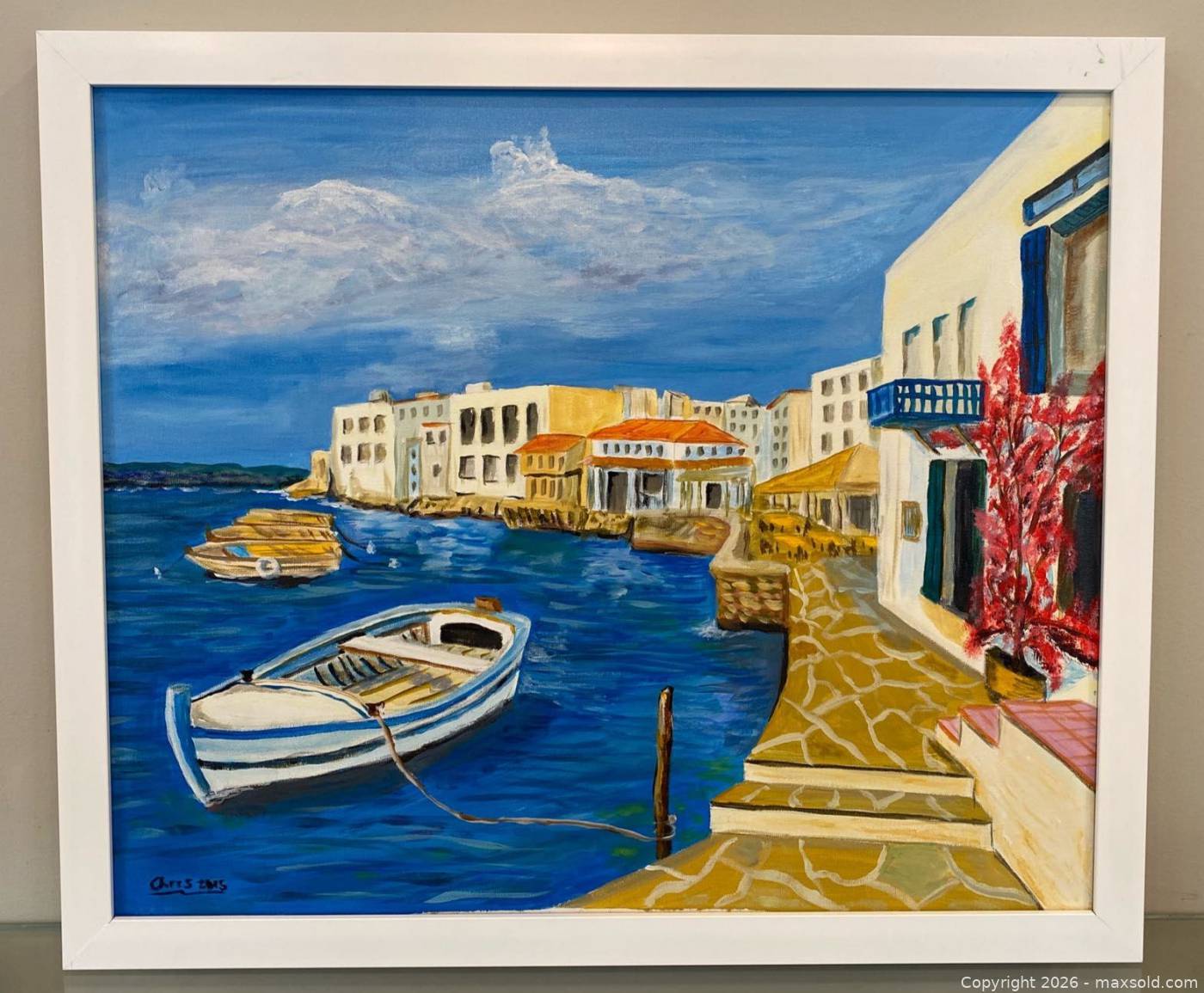 Chris De Combe framed acrylic painting 26x22 | Maxsold