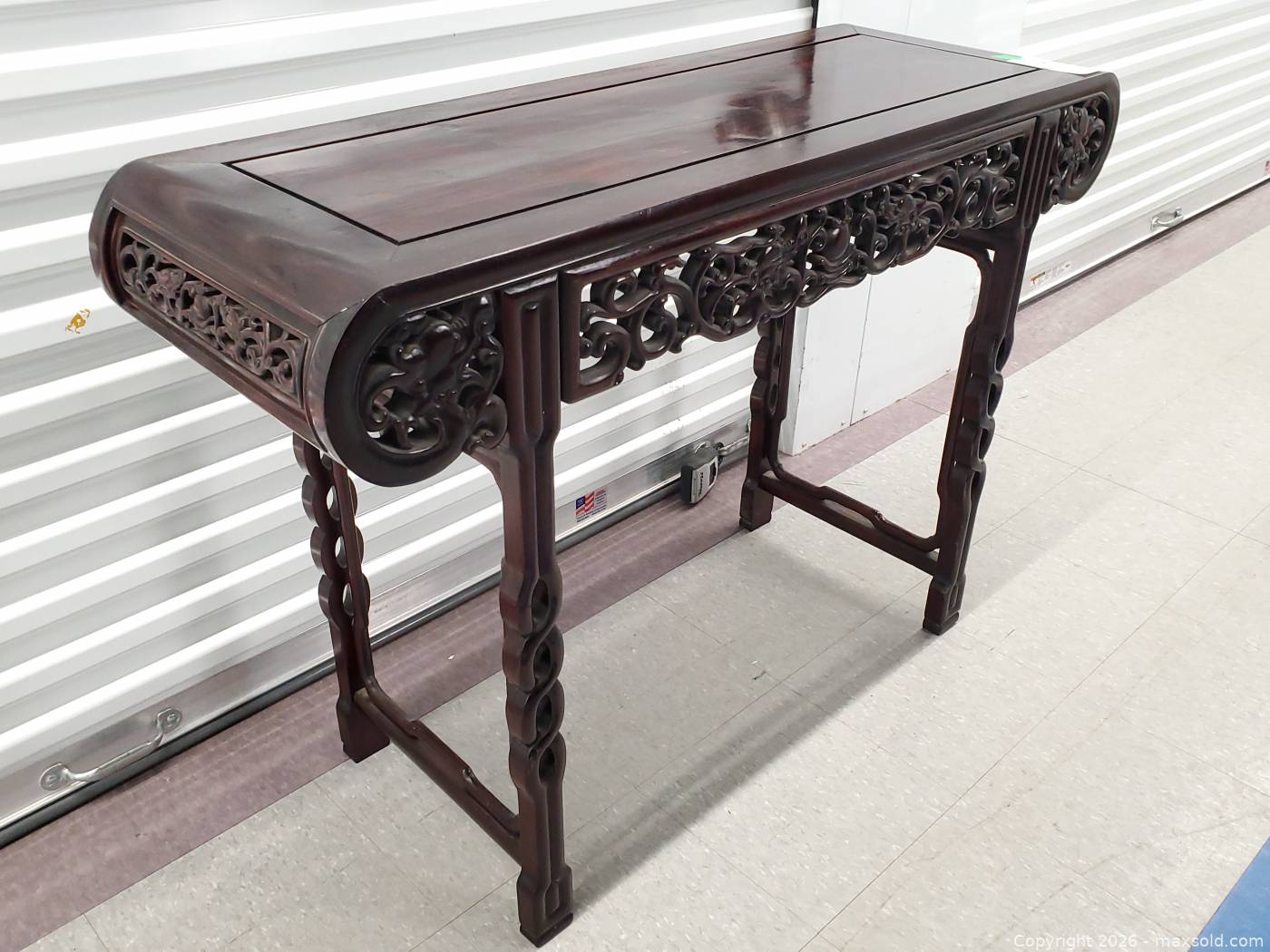 Vintage Chinese Rosewood Carved Altar / Console Table | Maxsold