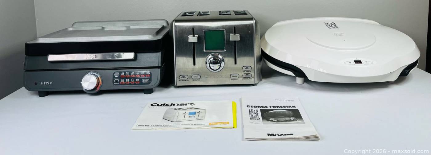 Ninja grill, Cuisinart toaster, George Foreman grill | Maxsold