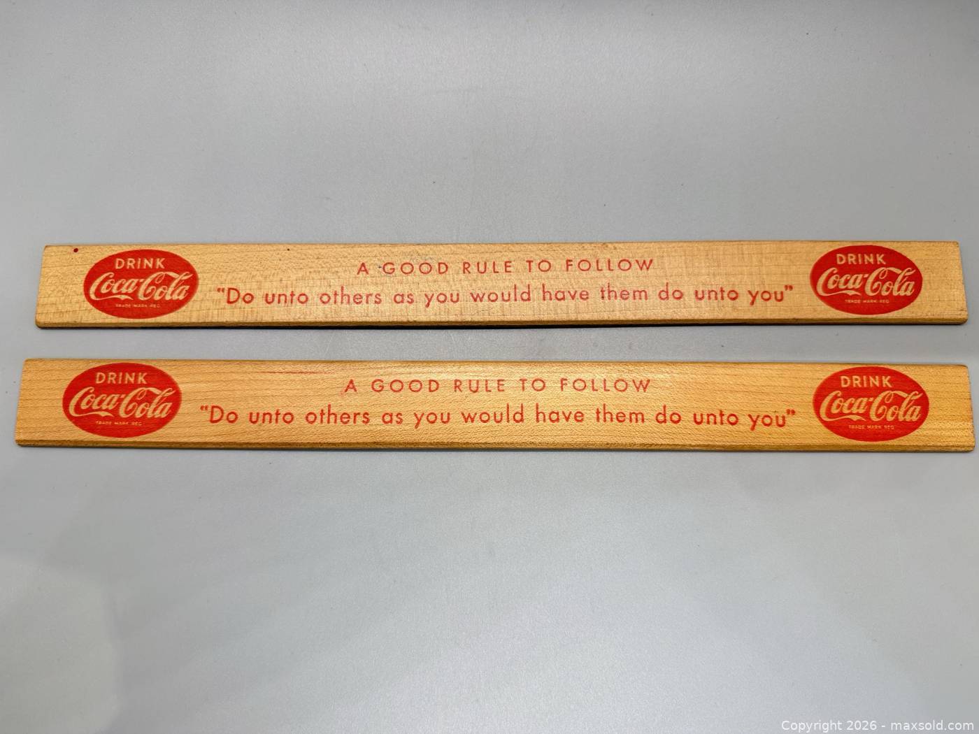 Coca-Cola wooden promotional rulers 2 | Maxsold