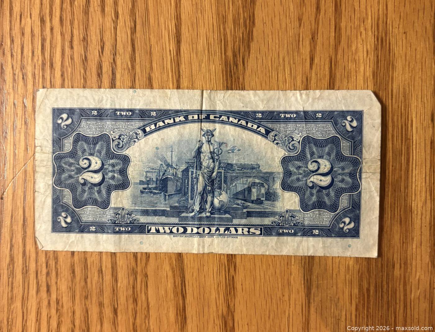 1935 Bank of Canada $2 bill English text | Maxsold
